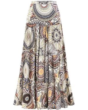 Alexis Nara Tiered Maxi Skirt - White