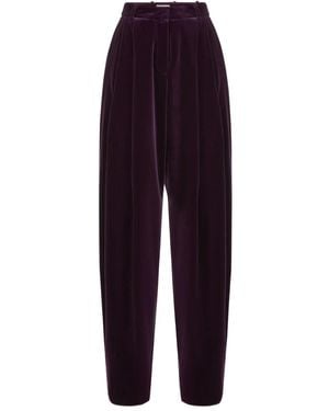 Nina Ricci プリント ベルベット パンツ - パープル