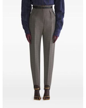 Mugler Stirrup Check Trousers - Grey
