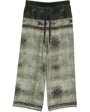 Ziggy Chen Patterned Drawstring Pants - Green