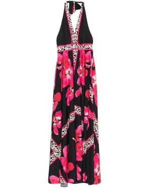 Twinset Floral-Print Leopard-Pattern Maxi Dress - White