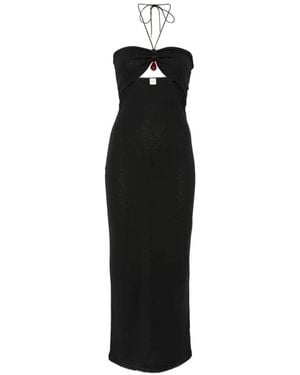 Nanushka Halterneck Cut-Out Detail Midi Dress - Black
