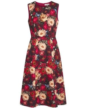 Adam Lippes Eloise Floral-Print Midi Dress - Red