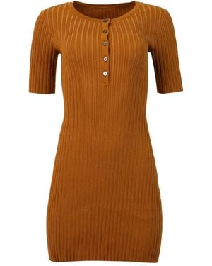 LHD Button Knit Samphire Dress - Brown