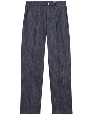 Pence Noel Denim-Effect Chino Trousers - Blue