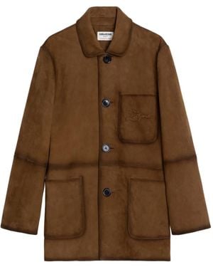 Zadig & Voltaire Venezia Leather Suede Western Jacket - Brown