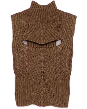 Vivienne Westwood Mary Corset High-Neck Cut-Out Top - Brown
