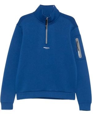 Murphy & Nye Scrupper Logo-Print Quarter-Zip Sweatshirt - Blue