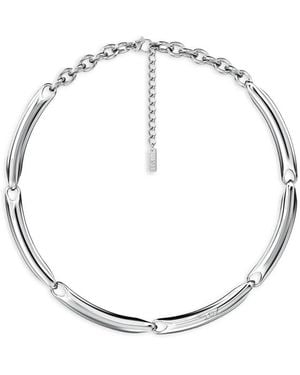 DIESEL Collar De Cadena Con Logo D - Blanco