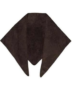 Lisa Yang Brushed Knitted Bandana Scarf - Brown