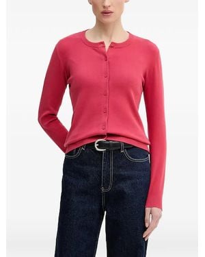 Benetton Crew-Neck Cardigan - Red