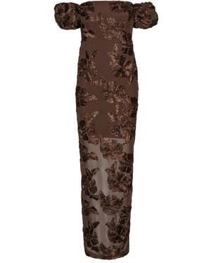 ROTATE BIRGER CHRISTENSEN Flower Maxi Dress - Brown