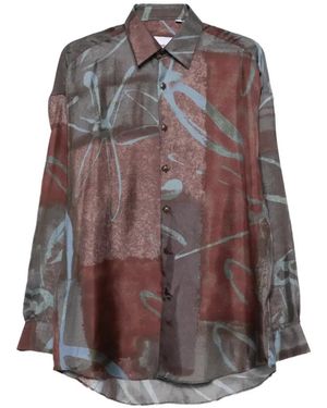 Costumein Chemise Fleurie À Manches Longues - Brown