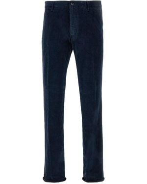 Incotex Corduroy Cotton-Blend Trousers - Blue