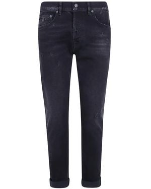 Dondup Icon Distressed Slim-Fit Jeans - Blue