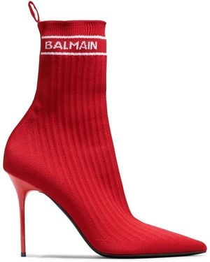 Balmain Botines De Punto Elástico Skye, Mujer, Talla - Rojo