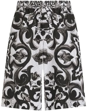 Dolce & Gabbana Maiolica-Print Shorts - Grey