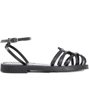 K. Jacques Cyrenia Woven Ankle-Strap Sandals - Black