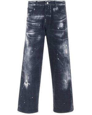 Emporio Armani Distressed Print Jeans - Blue