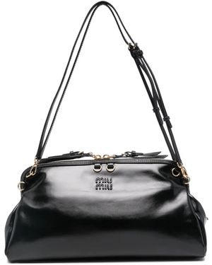 Miu Miu Softy Leather Shoulder Bag - Black