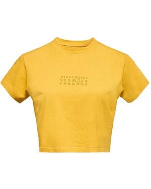 MM6 by Maison Martin Margiela Numbers-print T-shirt - Yellow