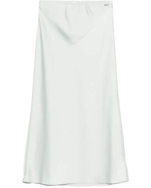 Calvin Klein Falda midi lisa - Blanco