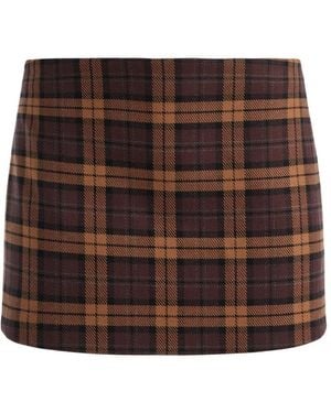 Alice + Olivia Skorts Mace A Cuadros - Marrón