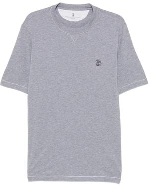 Brunello Cucinelli T-Shirt Con Logo - Grigio