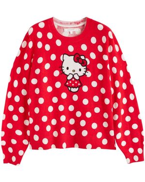 Chinti & Parker Maglione Hello Kitty A Pois - Rosso