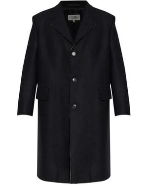 MM6 by Maison Margiela Raw-Edge Finish Coat - Black