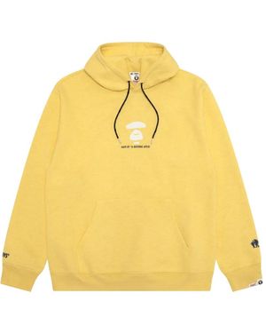 Aape By A Bathing Ape Logo-Print Drawstring Hoodie - Yellow