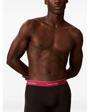 Calvin Klein Logo-Waistband Boxer Briefs - Brown