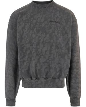 Cultura Embroidered Logo Printed Sweatshirt - Grey