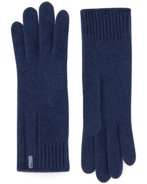 Paul & Shark Logo-Plaque Knitted Gloves - Blue