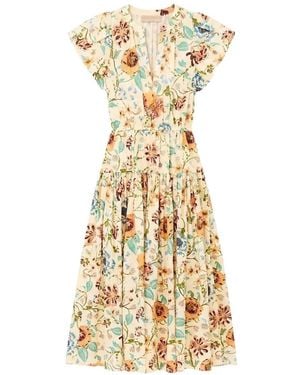 Ulla Johnson Marin Floral-Print Midi Dress - Metallic