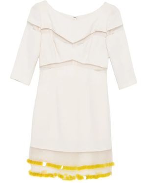 Gemy Maalouf Sheer-Panelled Sequinned Dress - White