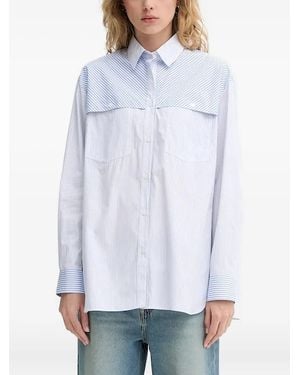 Paul Smith Striped Panelled Shirt - Blue