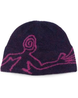 Hiking Patrol Graphic-Knit Beanie Hat - Purple