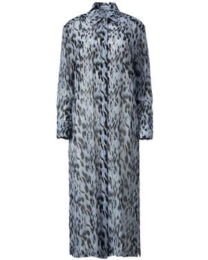 Mia Peculiar Polo-Collar Midi Dress - Blue