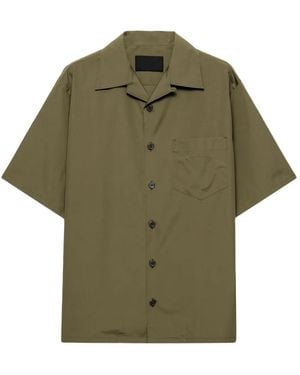 Prada Logo-Embellished Cotton Bowling Shirt - Green