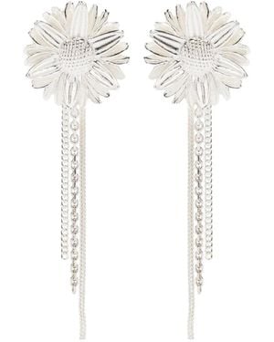 Wouters & Hendrix Daisy-Motif Drop Earrings - White