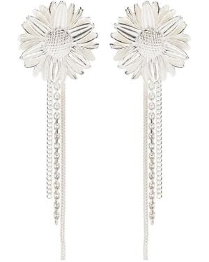 Wouters & Hendrix Daisy-motif drop earrings - Blanco