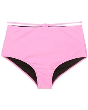 Gloria Coelho String-Detail High-Rise Bikini Briefs - Pink