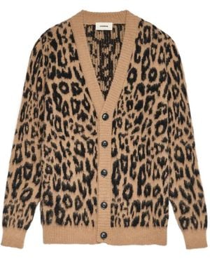 A PAPER KID Leopard Print Cardigan - Brown