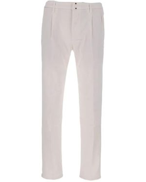 Incotex Pleated Twill Trousers - White