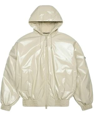Rains Lohja Insulated Hooded Bomber Jacket - Natural