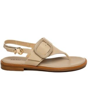 Frau Buckle-Detail Leather Sandals - White