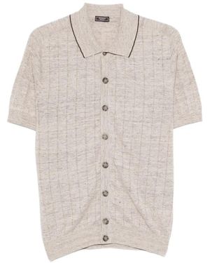 Peserico Buttoned Collared Knitwear - White