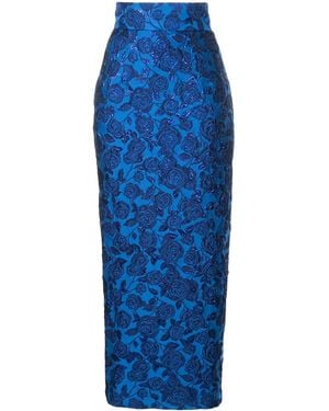 Bambah Bellflower Pencil Skirt - Blue