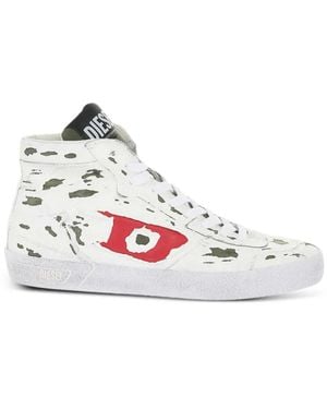 DIESEL S-Leroji Mid Logo-Patch Sneakers - White